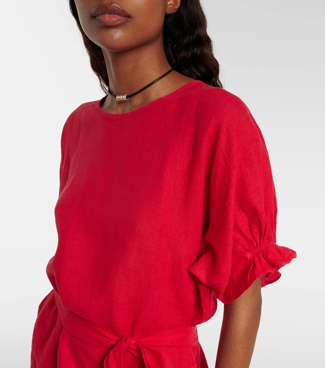 Velvet - Vivian belted linen minidress