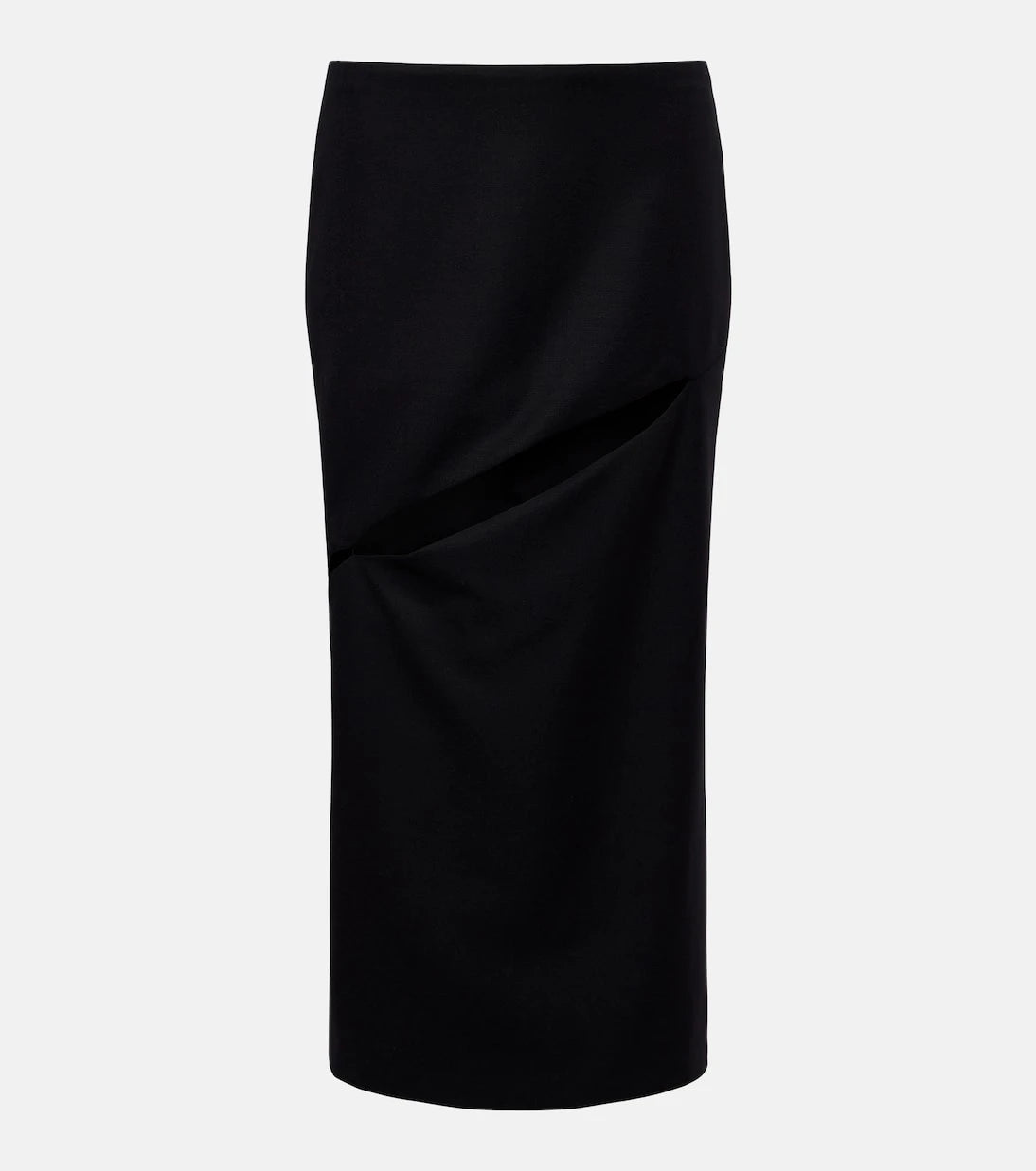 Jil Sander - Cutout wool and mohair midi skirt
