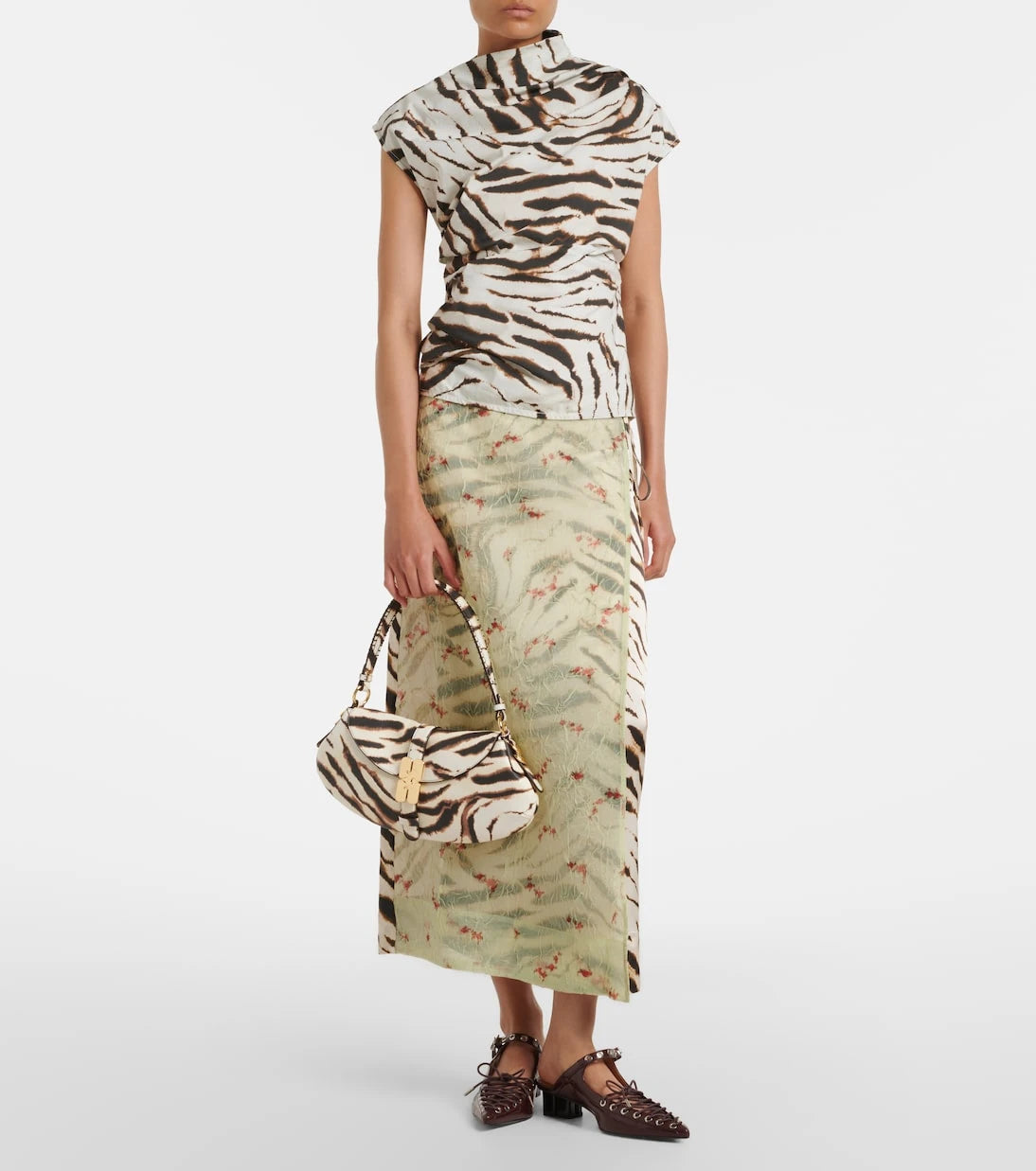 Ganni - B-Kat Small zebra-print shoulder bag