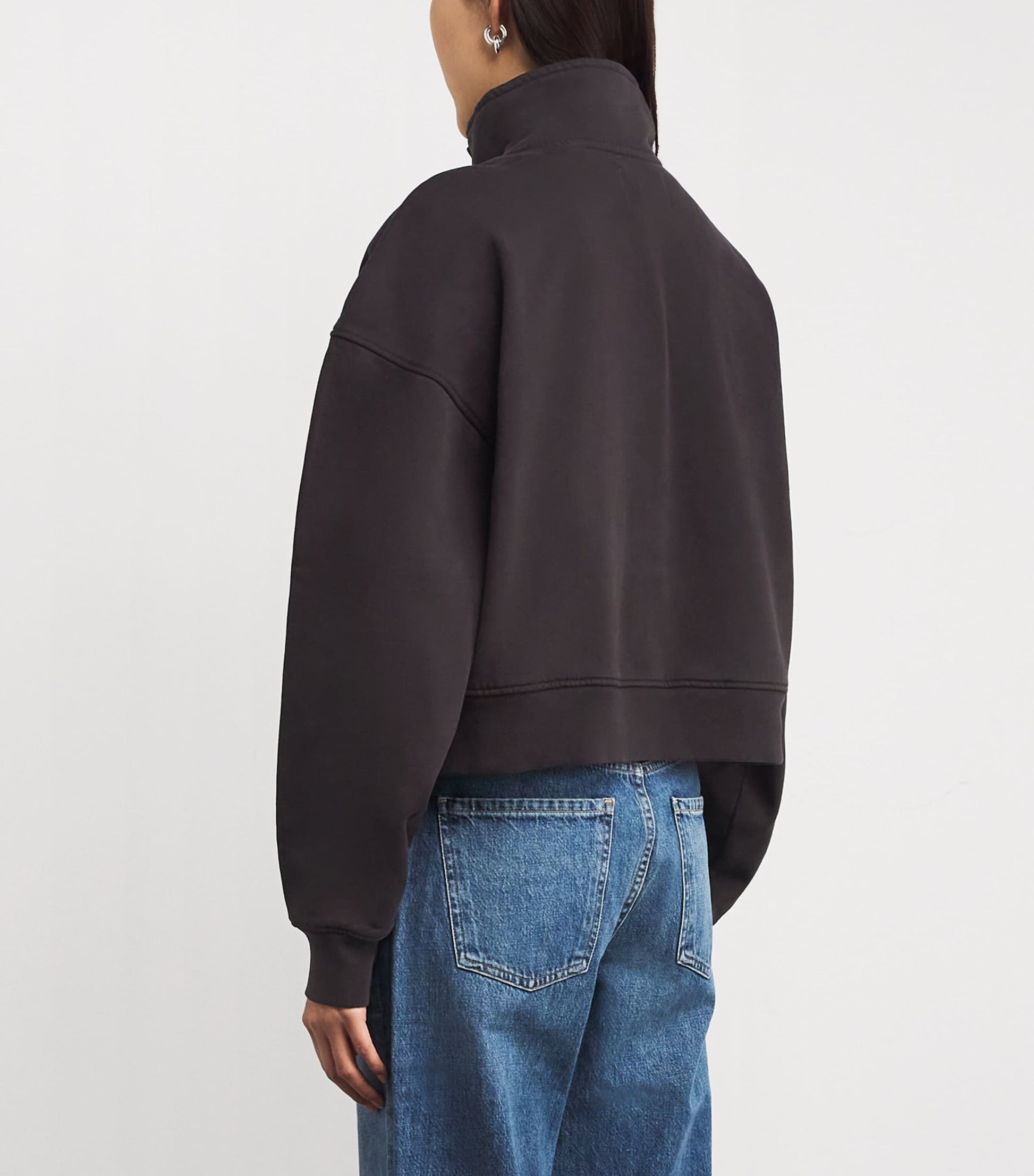 Citizens of Humanity Brown Cotton Funnel-Neck Mirelle Sweatshirt