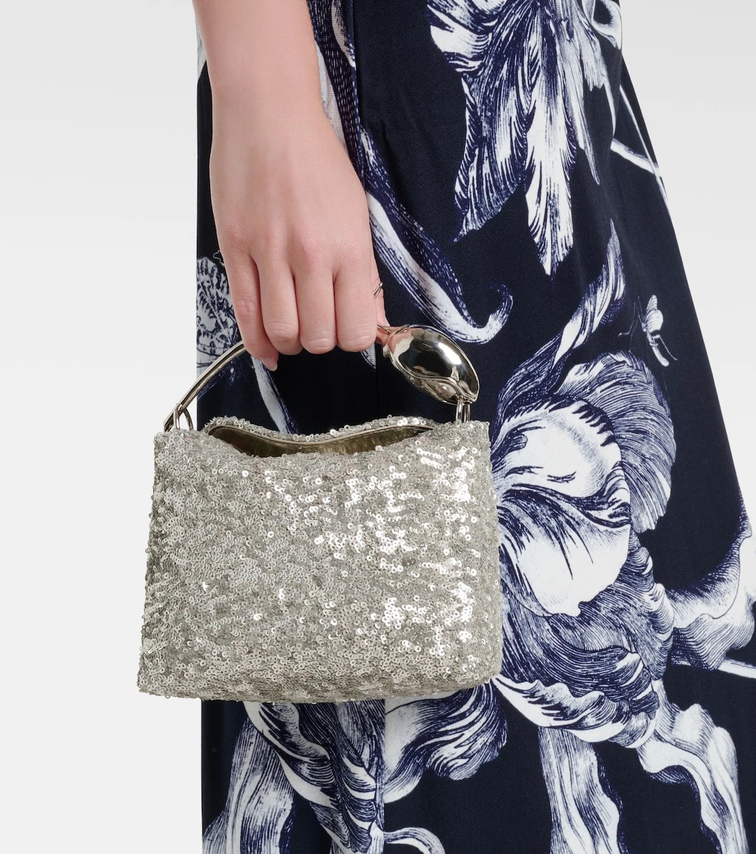 Erdem - Bloom Mini sequined top-handle bag