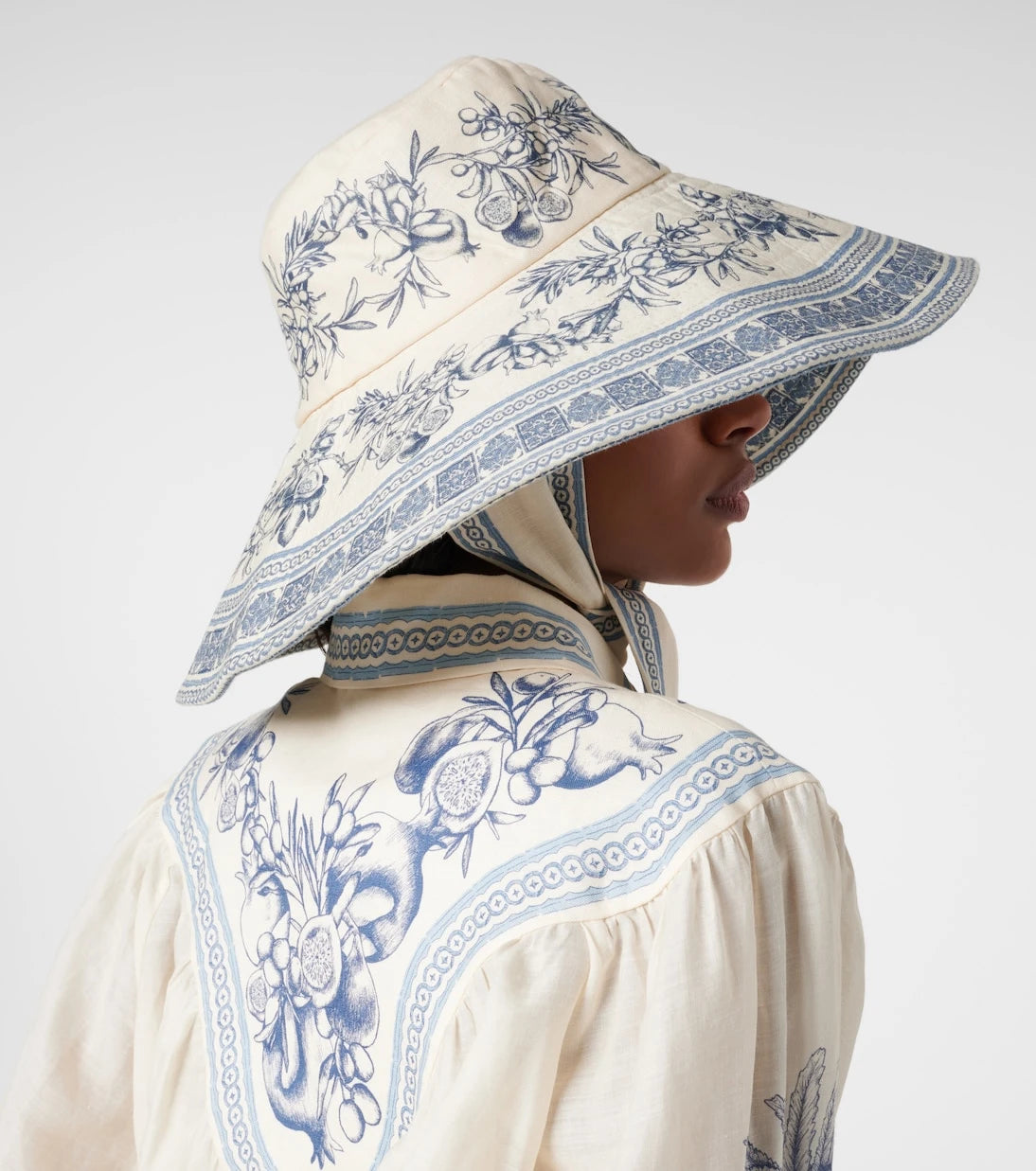 Alémais - Villa Romantica printed linen sun hat