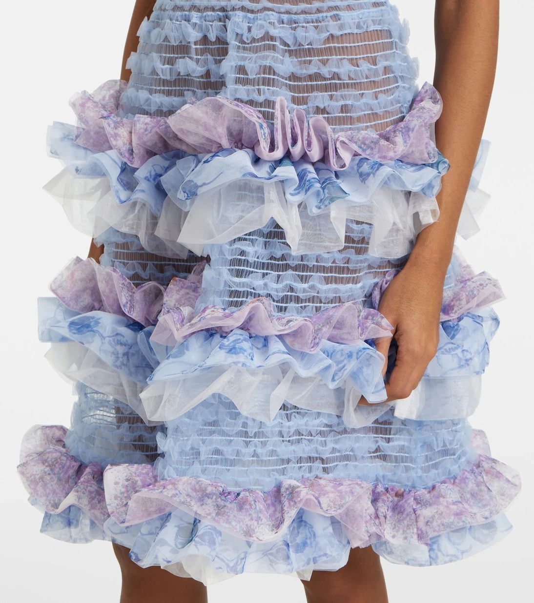 Susan Fang - Ruffled tulle midi dress