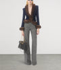 Valentino Blue Faux Fur-Trim Blazer