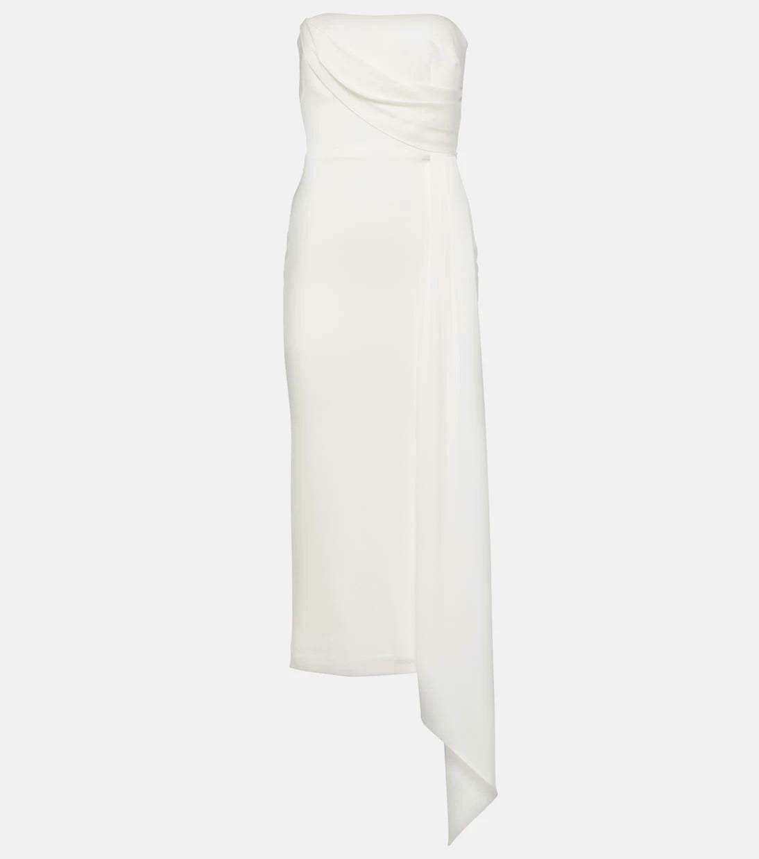 Alex Perry - Bridal draped strapless crepe midi dress