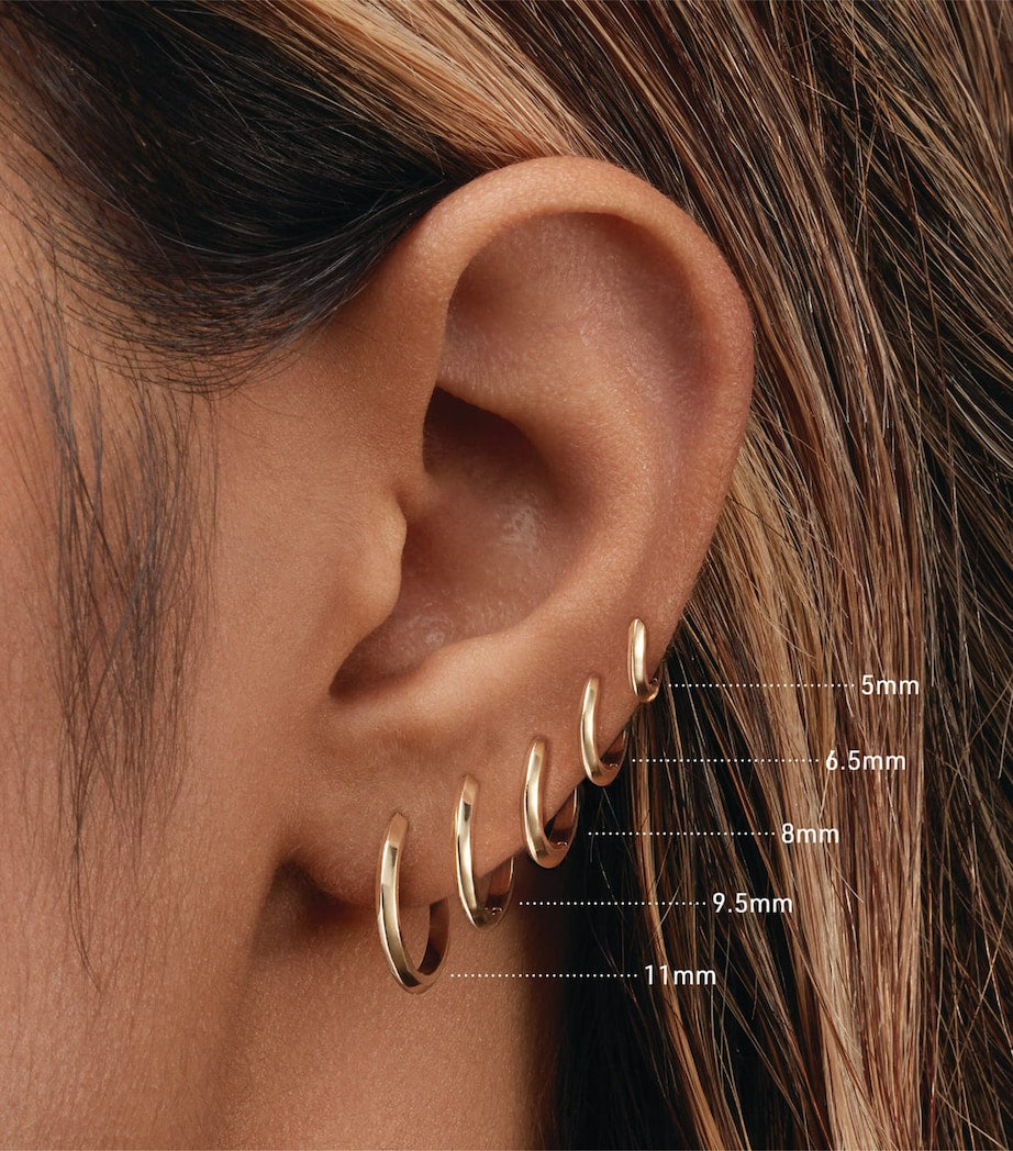 Faceted Metal Vertex Single Hoop Earring (5mm)