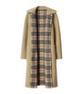 Burberry Beige Wool Reversible Hooded Wrap Coat