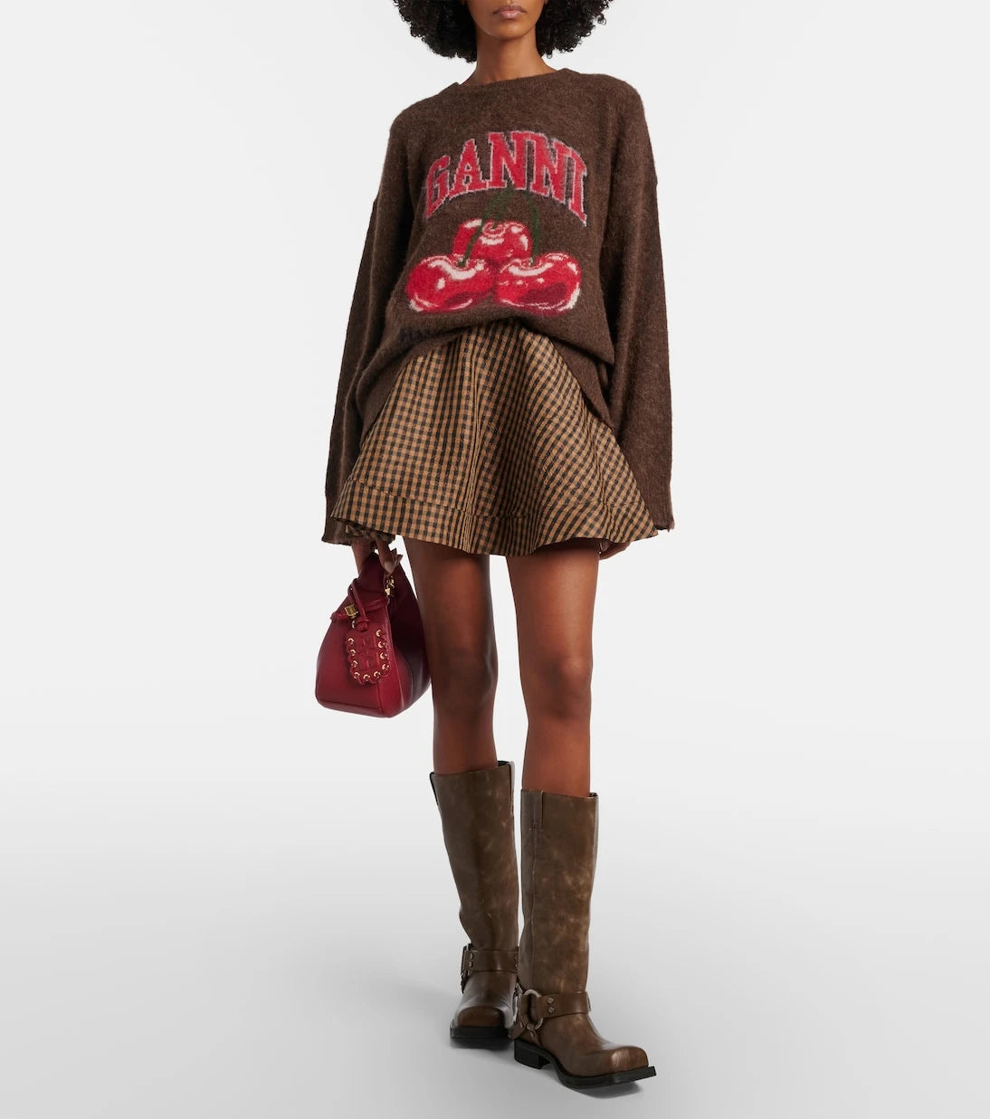 Ganni - Printed alpaca and wool-blend sweater