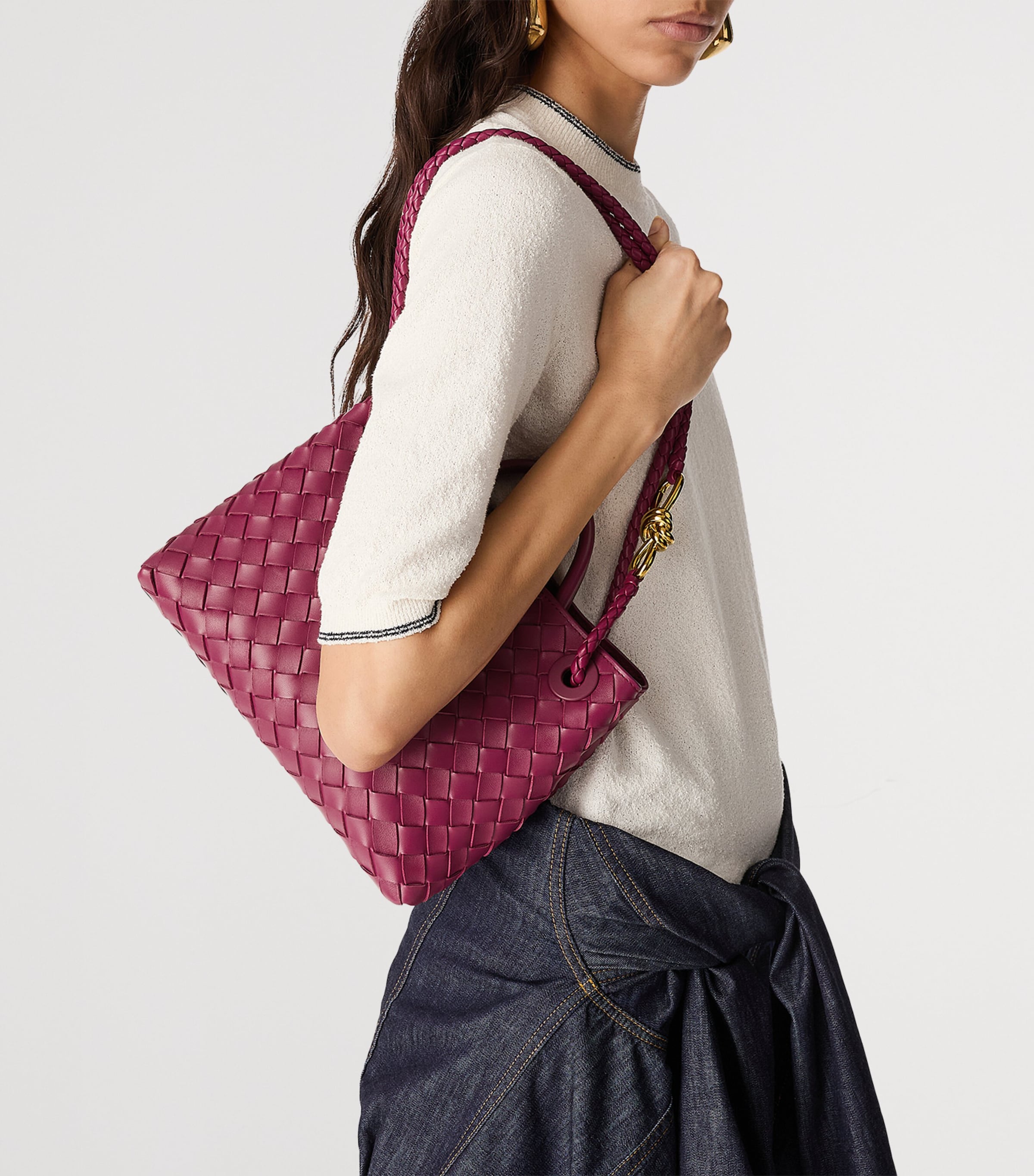 Pink Small Lambskin Andiamo Shoulder Bag