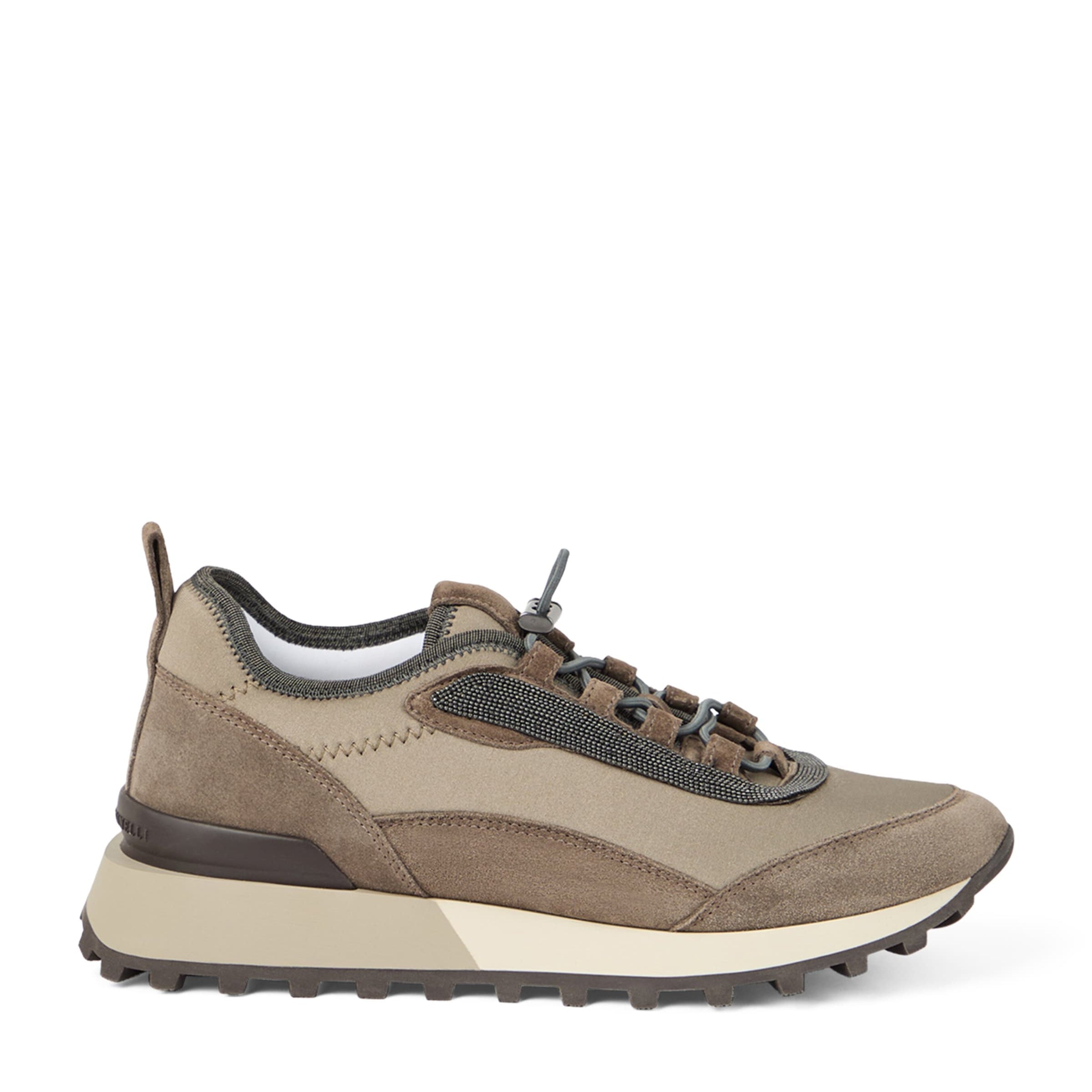 Brown Techno-Suede Runner Sneakers