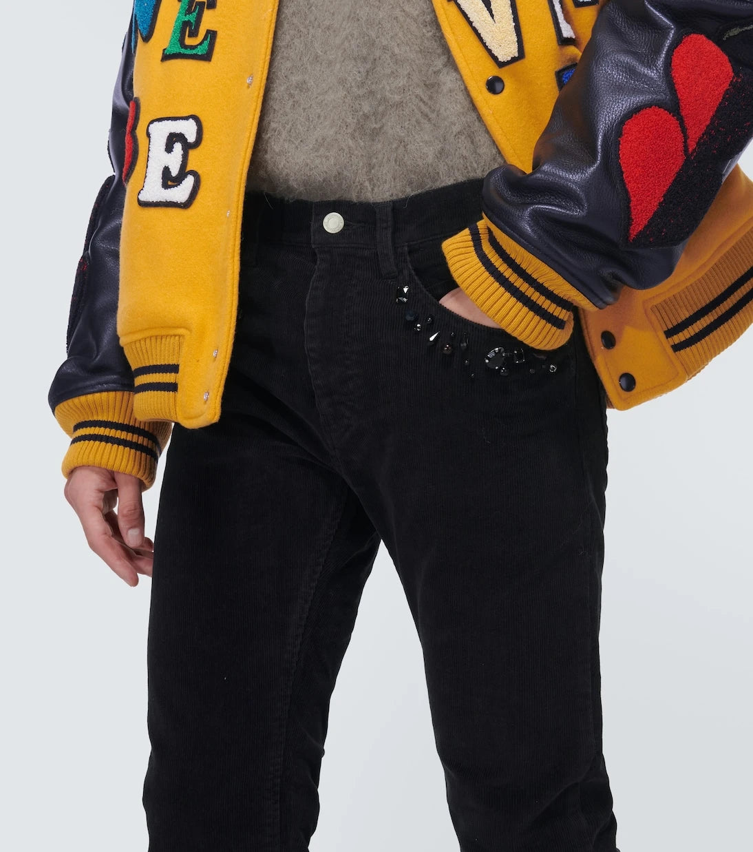 Undercover - Studded cotton corduroy slim pants