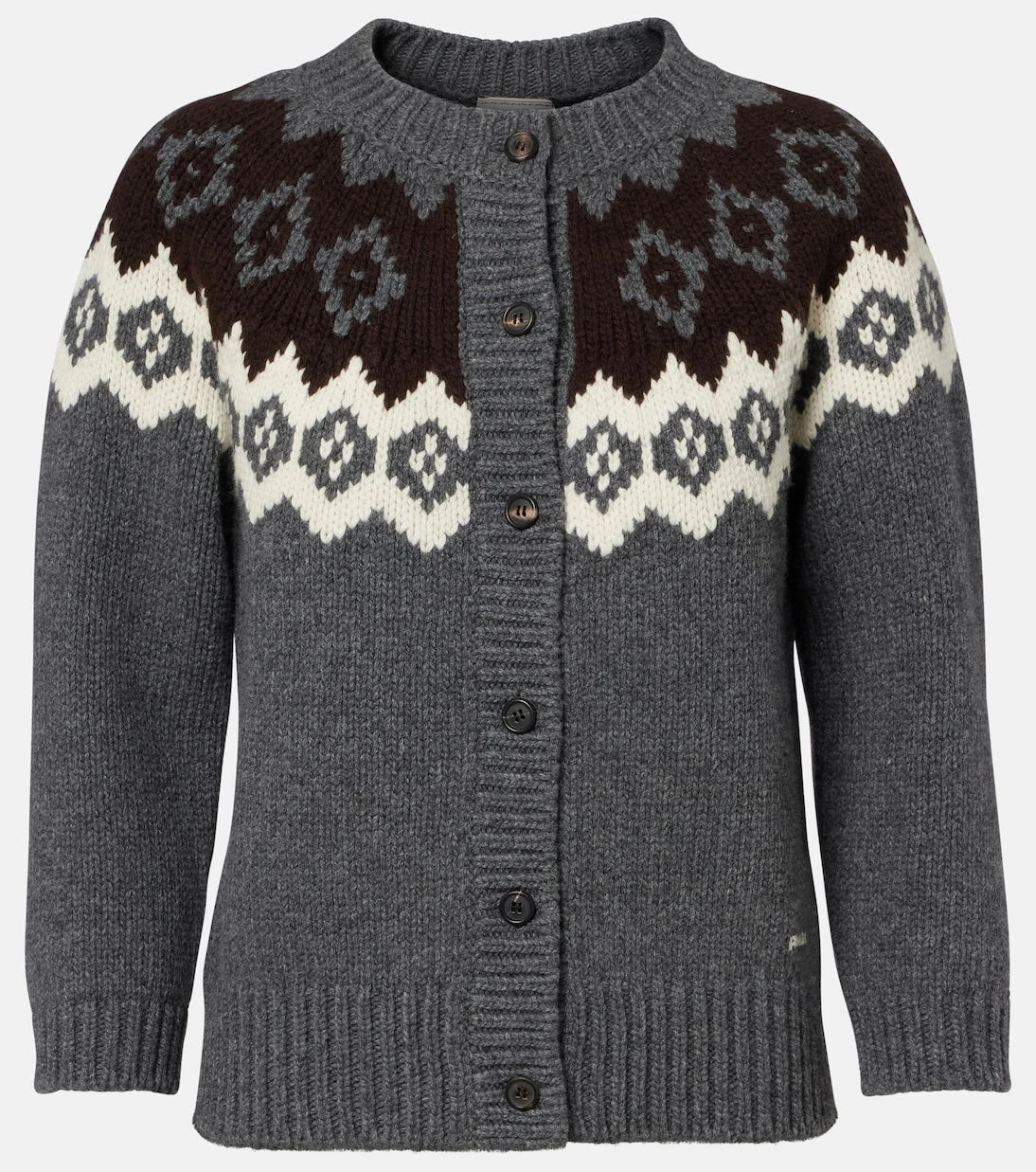 Prada - Intarsia wool and cashmere cardigan