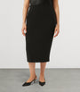 Marina Rinaldi Black Cady Pencil Midi Skirt