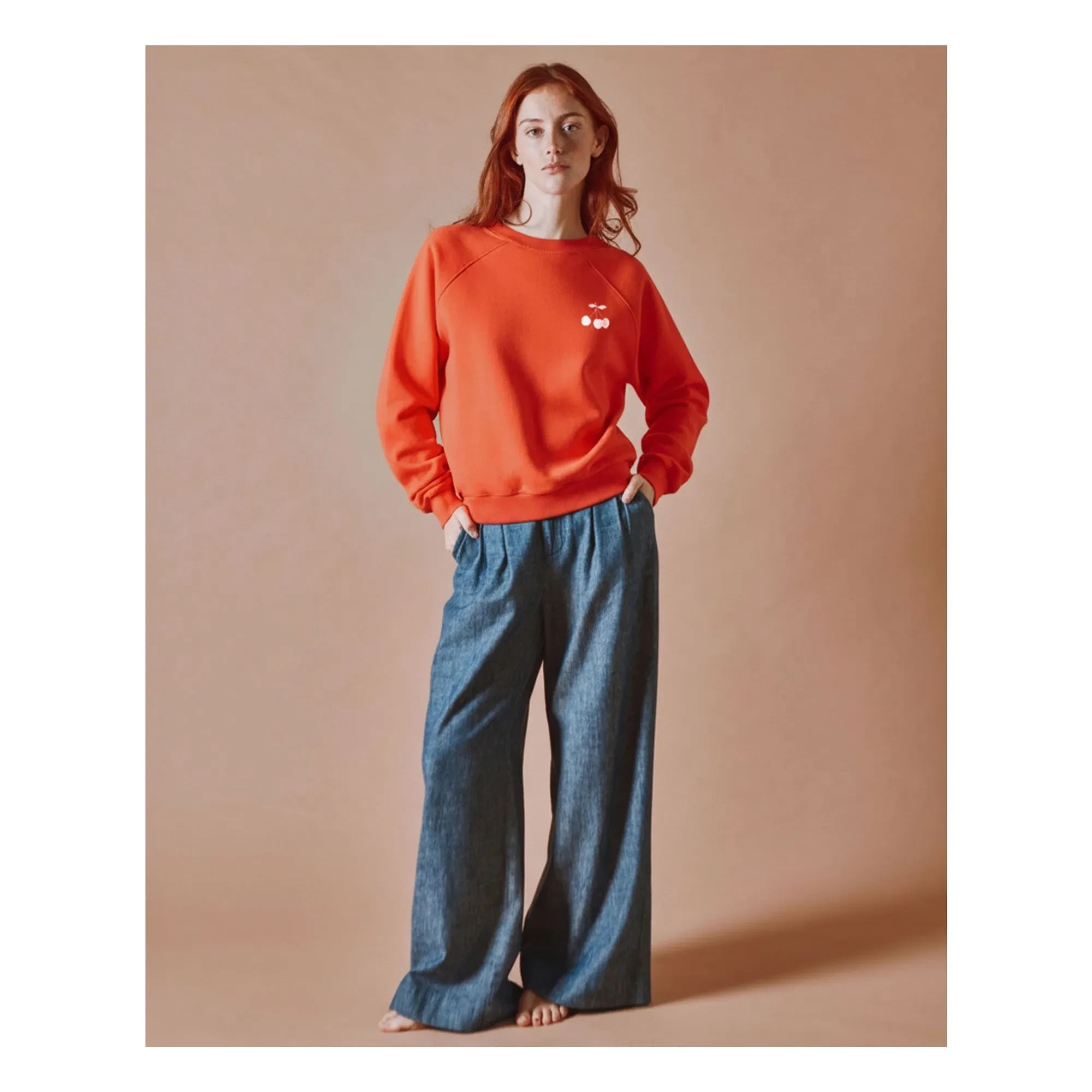 Emile et Ida - Cherry organic cotton sweatshirt | Poppy