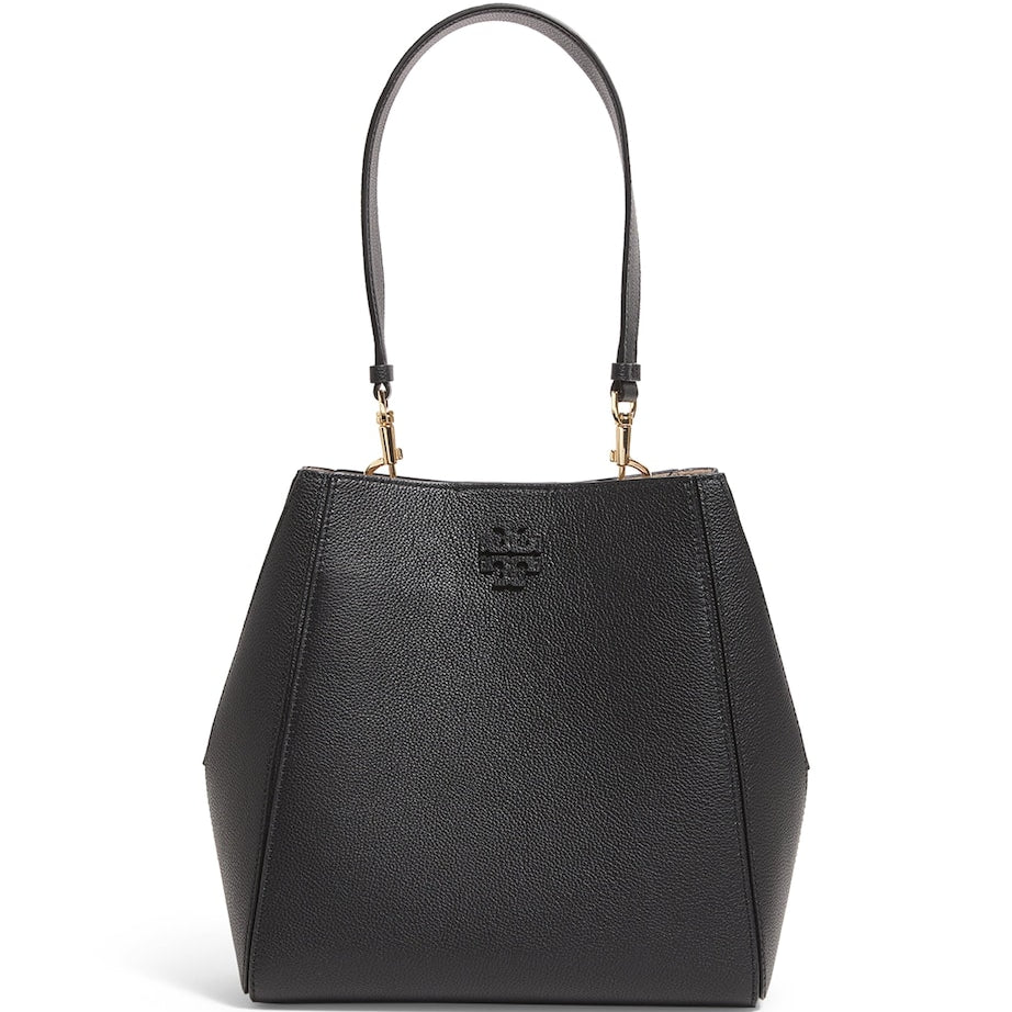 Black Small Leather McGraw Bucket Bag