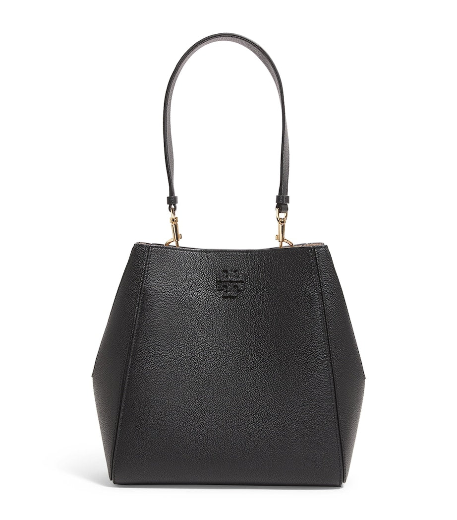 Black Small Leather McGraw Bucket Bag