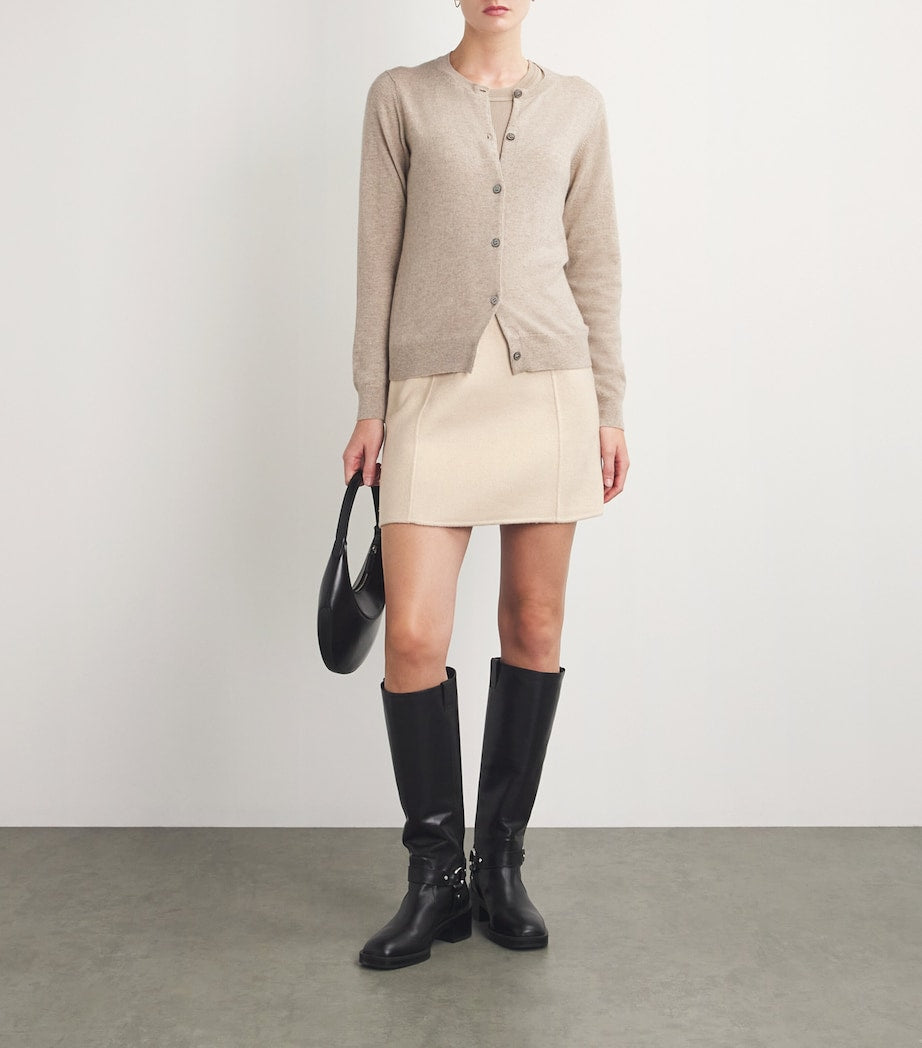 Claudie Pierlot Neutral Wool-Blend Mini Skirt