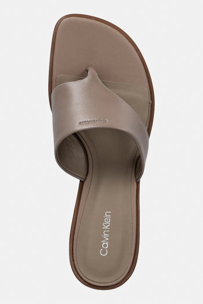 Calvin Klein Kadın Deri Terlik BLOCK HEEL SNDL THONG LTH