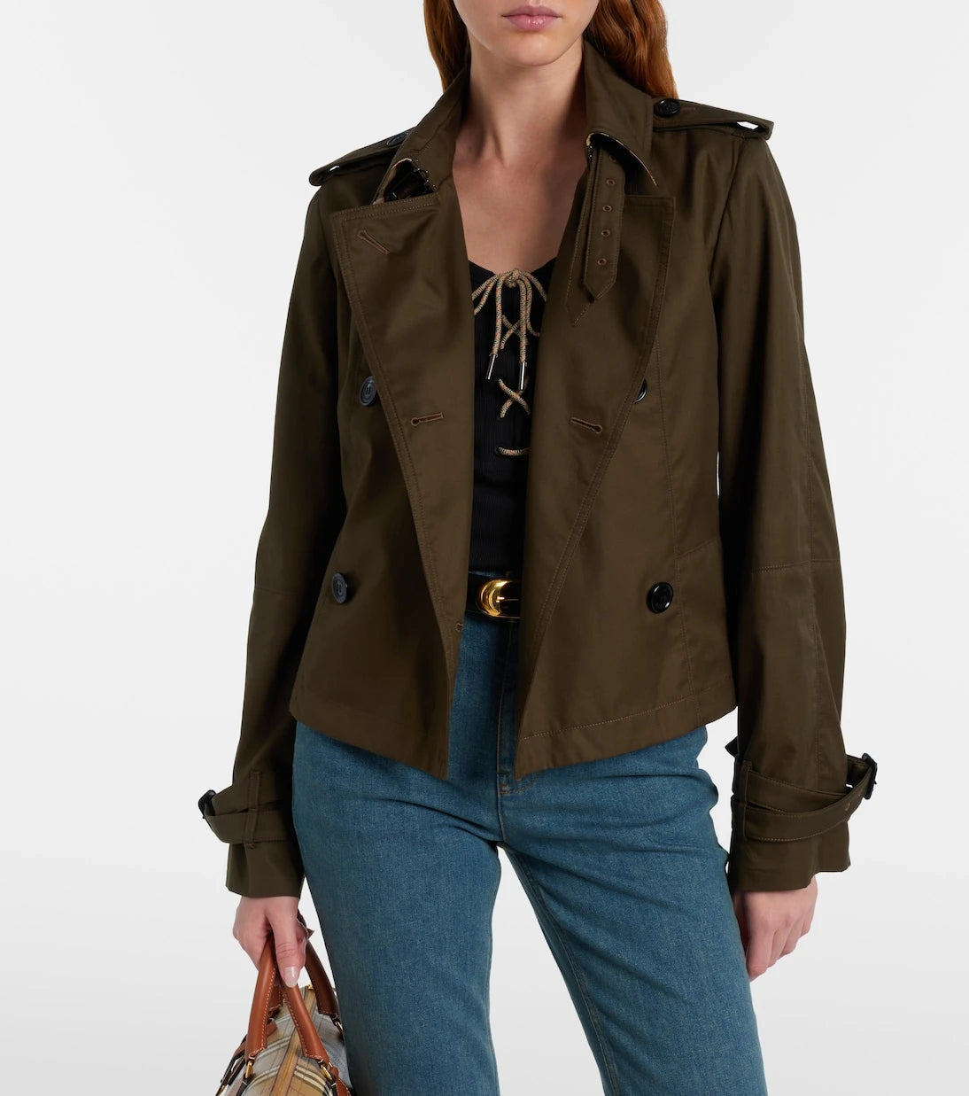 Burberry - Cropped cotton gabardine trench jacket