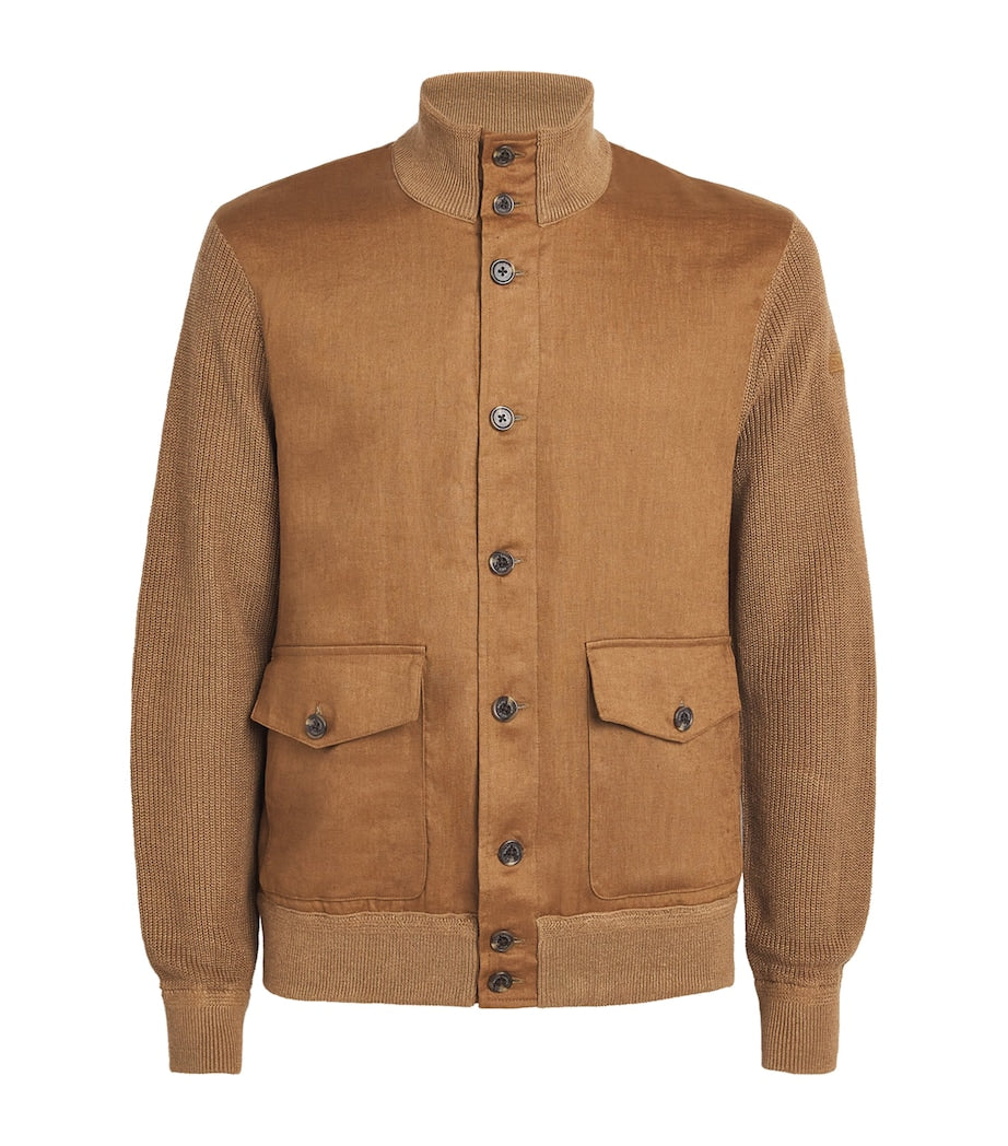 Linen Cardigan BROWN