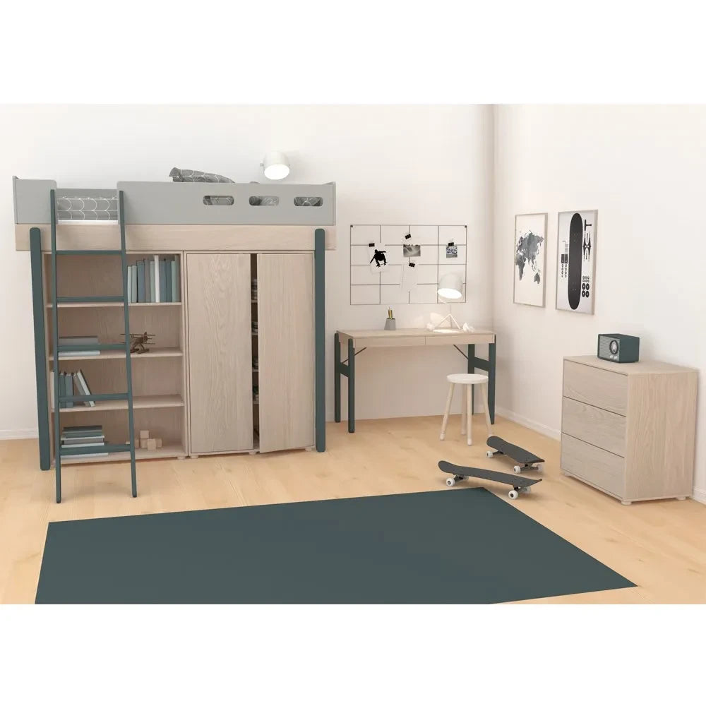 Flexa - Popsicle Mezzanine Bed With Leaning Ladder 90x200cm | Green