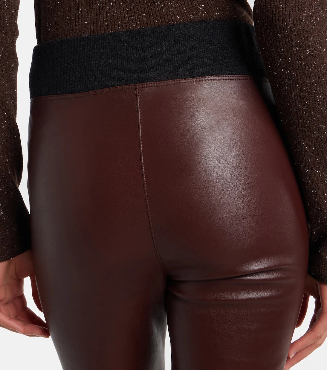 Brunello Cucinelli - Wool-trimmed leather slim pants