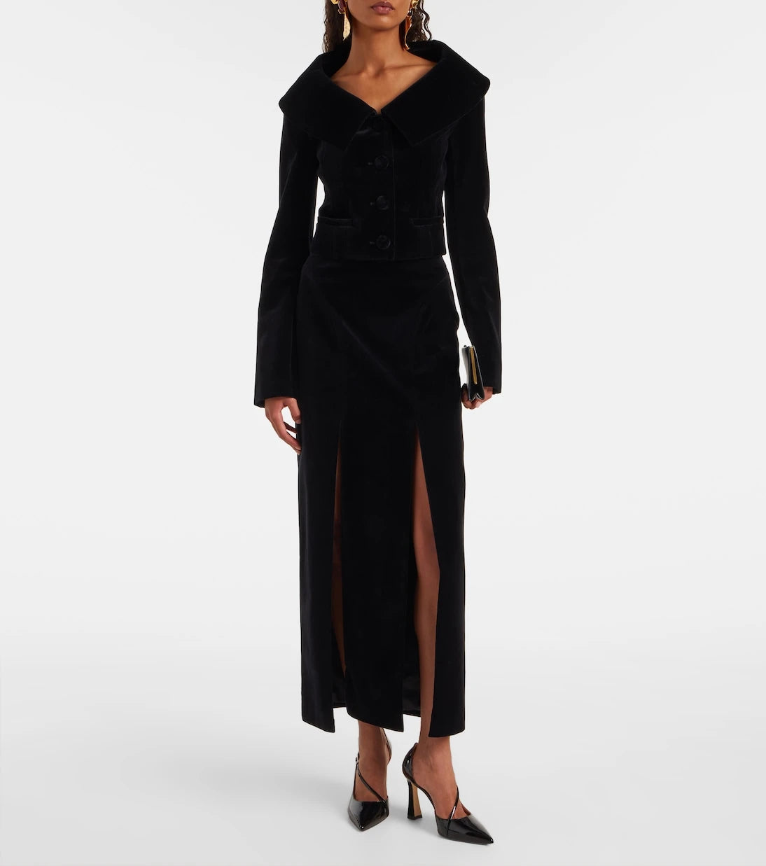 Nina Ricci - جاكيت مخمل قطني قصير