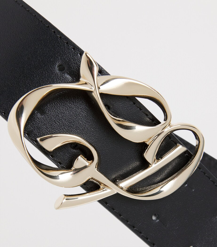 Claudie Pierlot Black Suede Monogram Belt