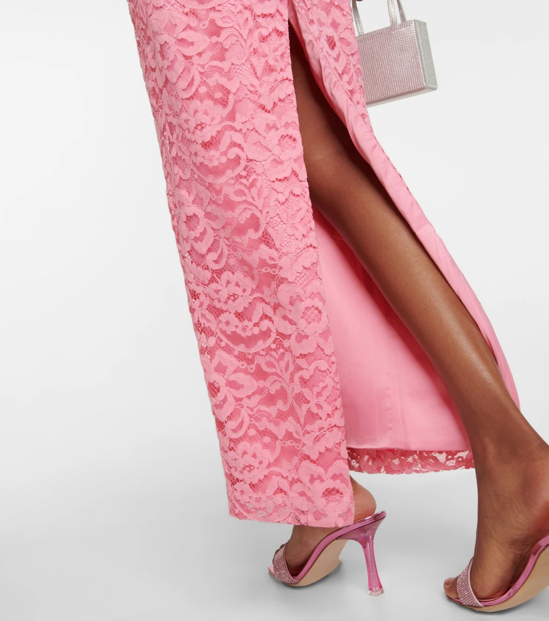 Rasario - Bustier floral lace midi dress