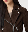 AllSaints Brown Suede Dalby Biker Jacket