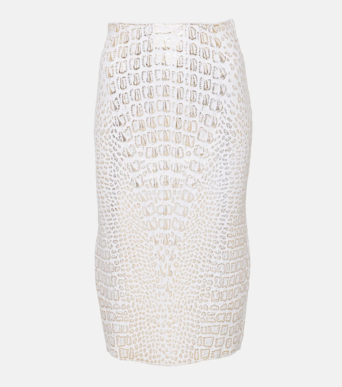 Alaïa - تنورة قلم رصاص بقصة مرتفعة وطبعة جلد الثعبان