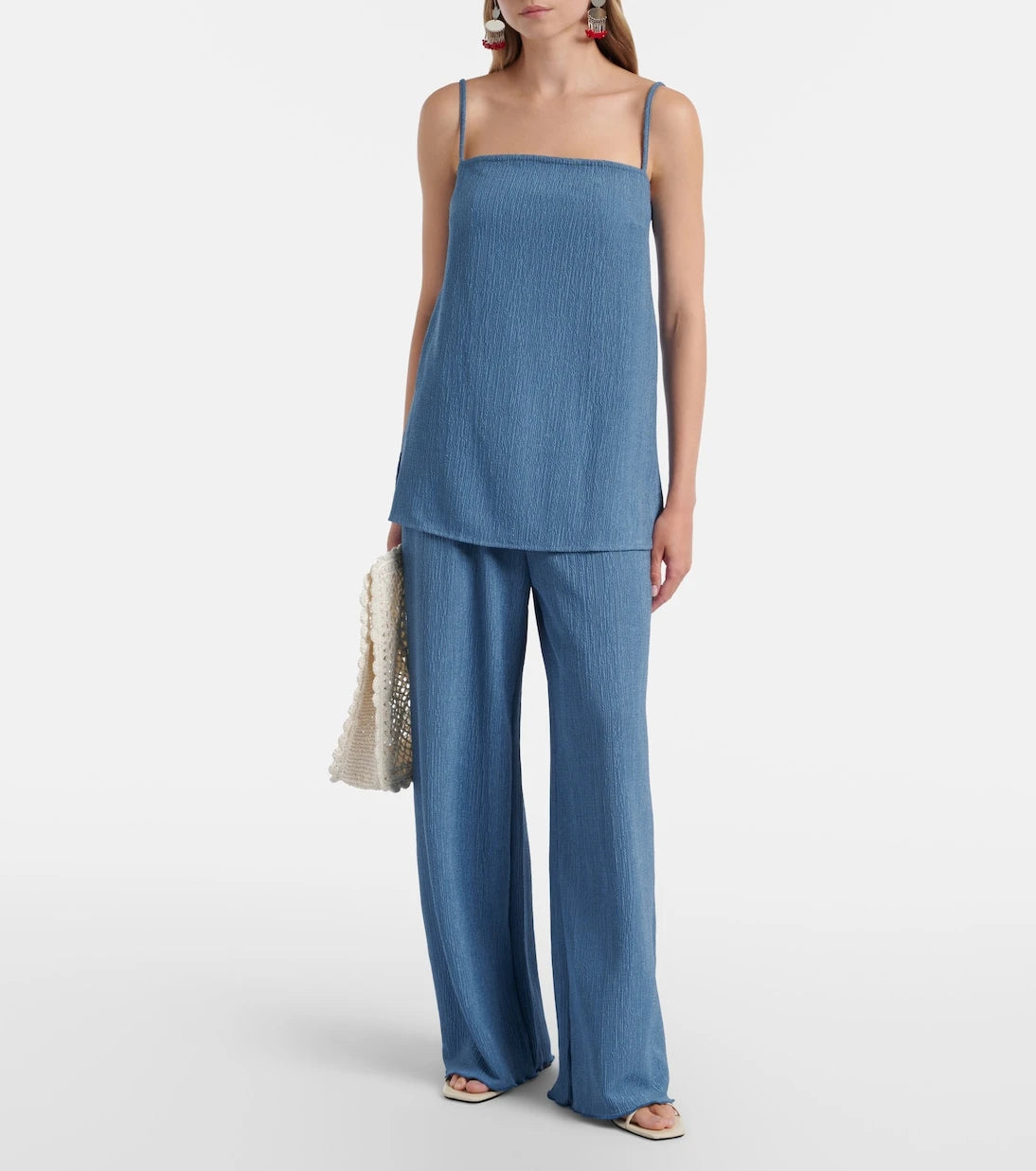 Jade Swim - Mika seersucker wide-leg pants