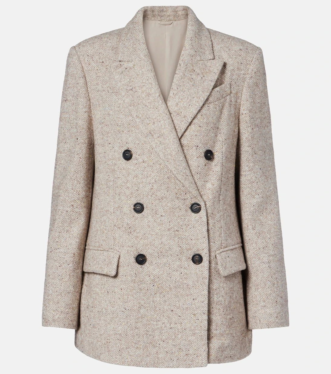 Brunello Cucinelli - Double-breasted wool and silk-blend blazer