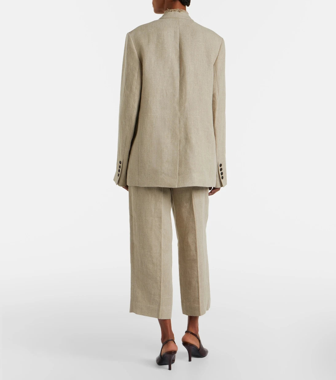 Toteme - Cropped linen wide-leg pants