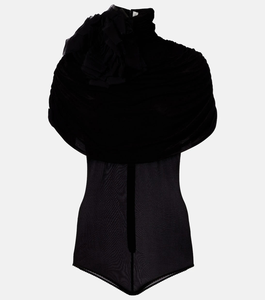 Magda Butrym - Floral-appliqué caped bodysuit
