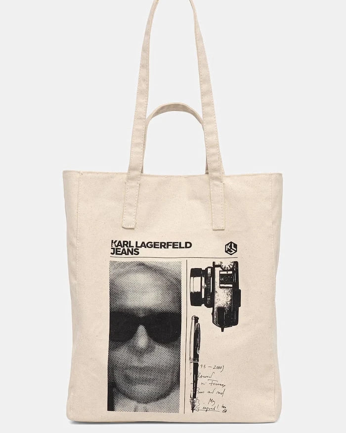 Karl Lagerfeld Jeans pamuklu kadın tote çanta