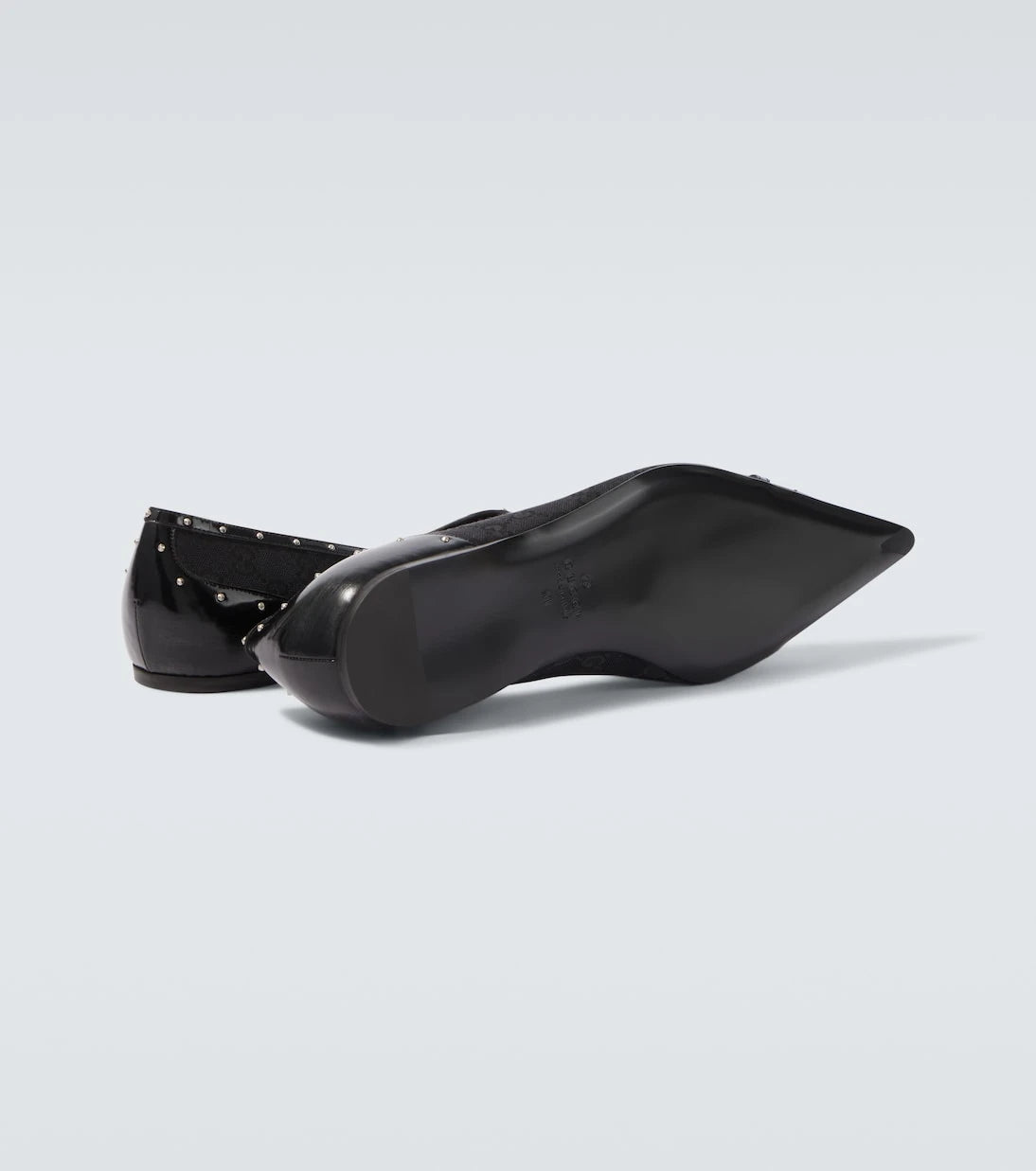Gucci - Horsebit GG Canvas studded flats