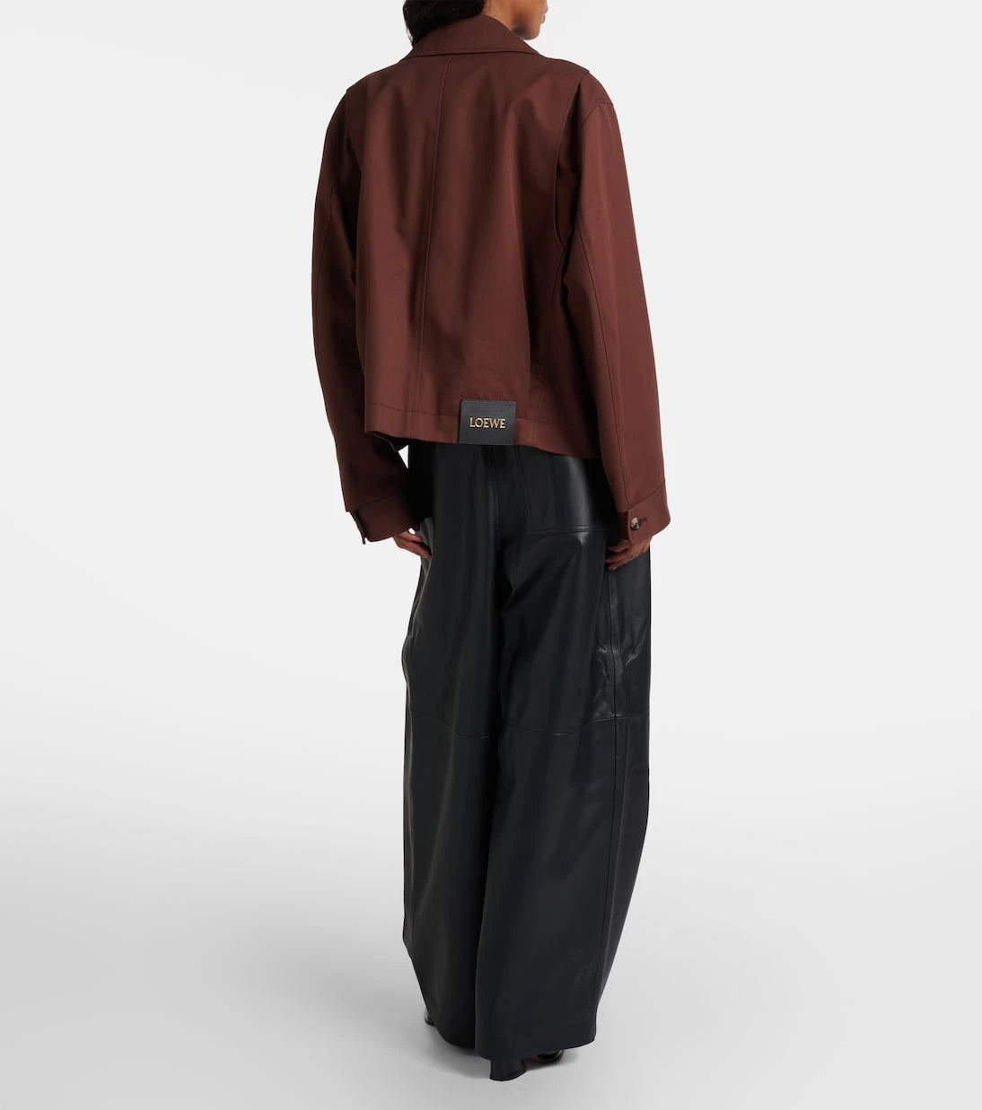 Loewe - Leather barrel-leg pants