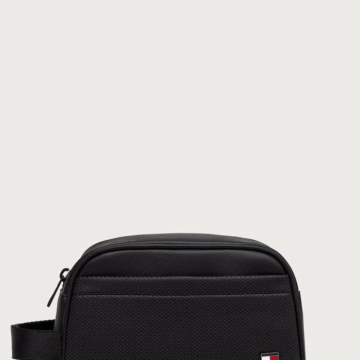 Tommy Hilfiger erkek suni deri kozmetik çantası