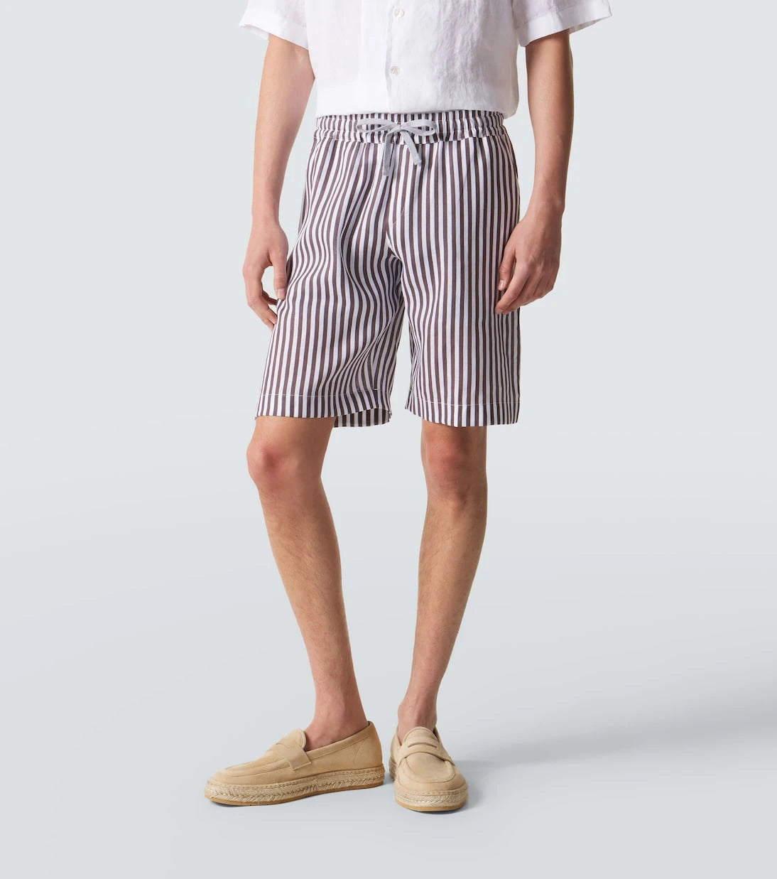 Fedeli - Striped linen Bermuda shorts