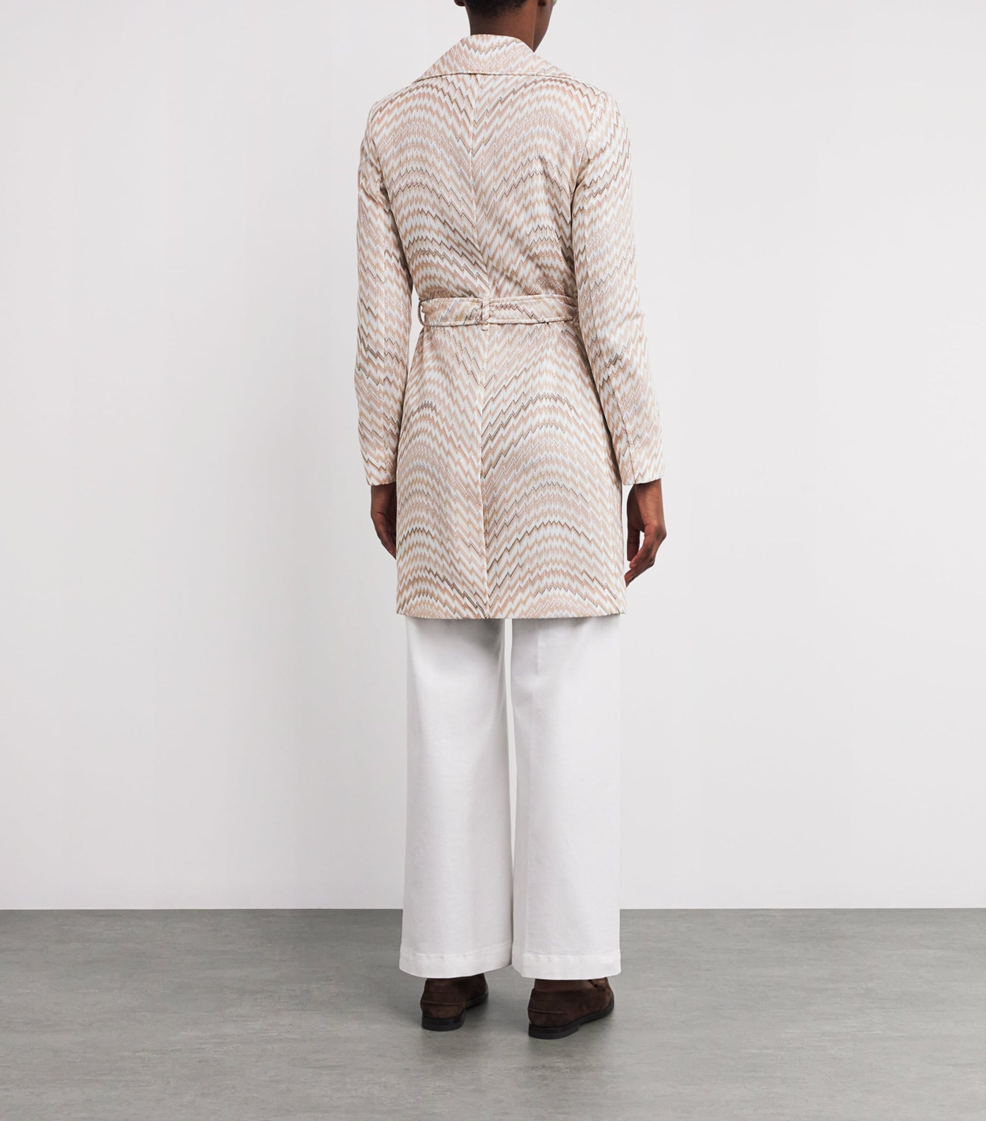 Missoni White Zigzag Trench Coat