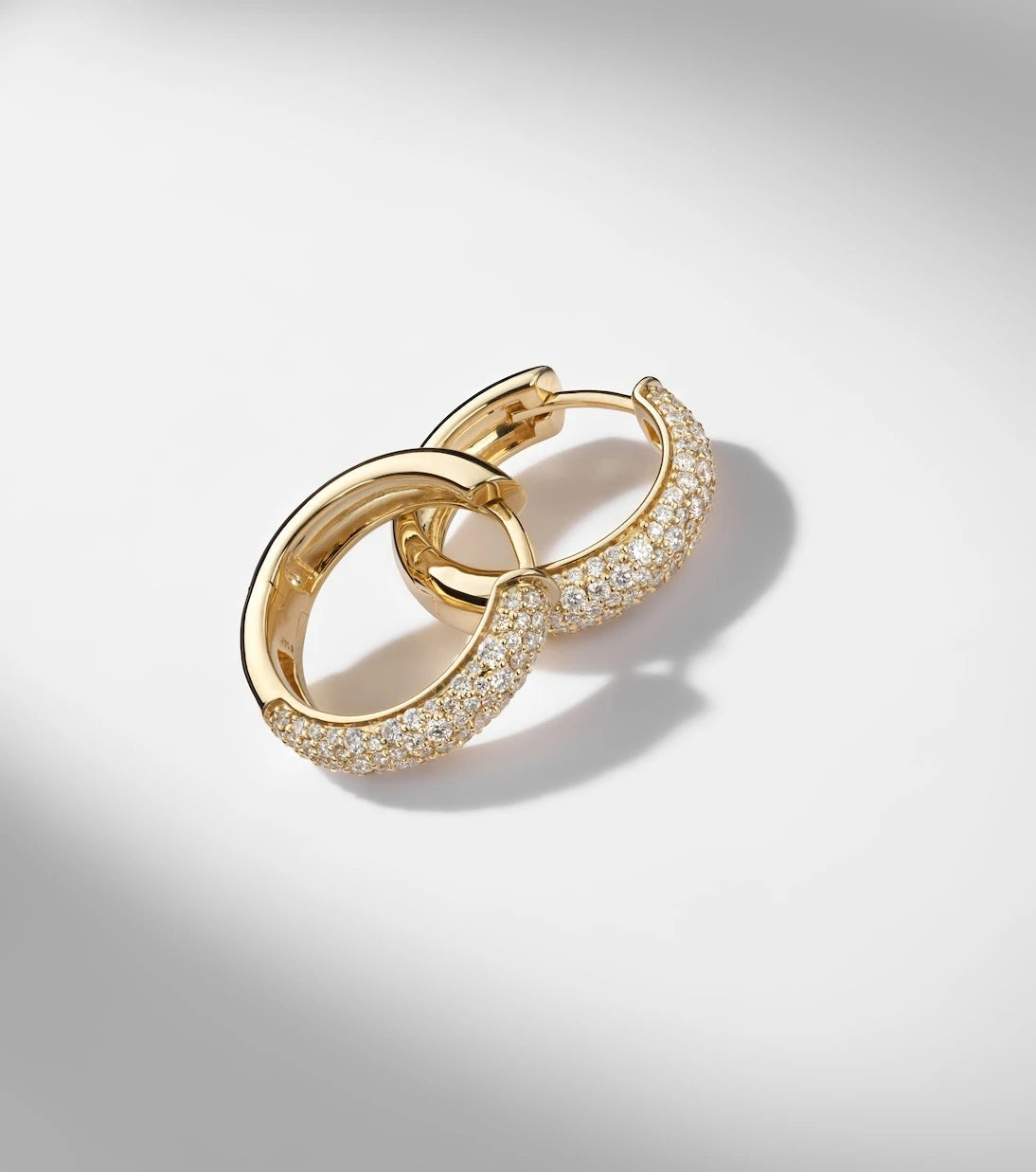 Stone and Strand - Keepsake 14kt gold huggie earrings with diamonds