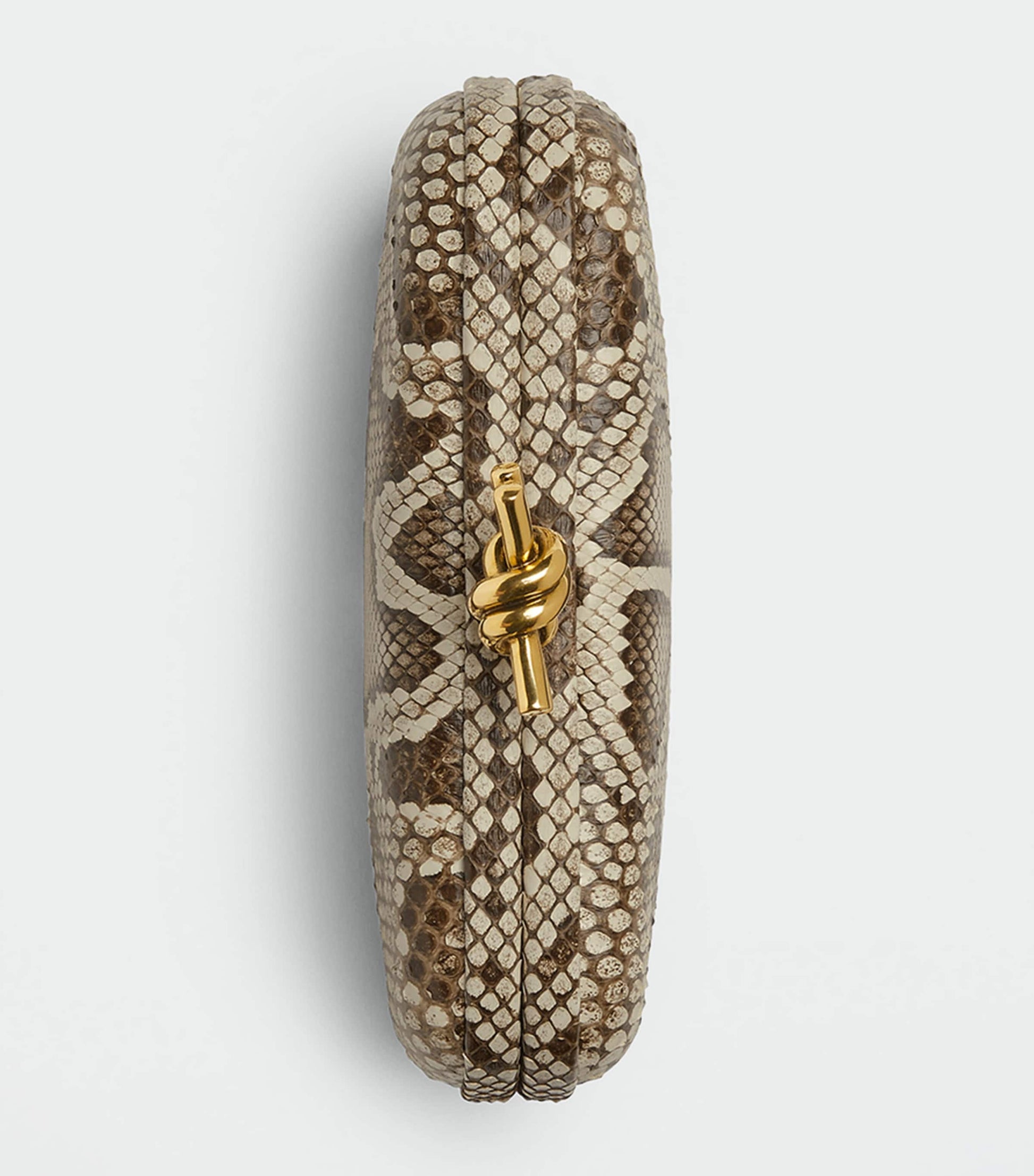 Gold Snakeskin Knot Clutch Bag