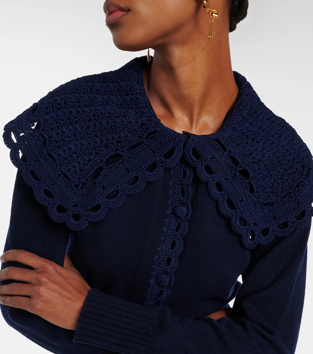 Erdem - Crochet-trimmed wool-blend cardigan