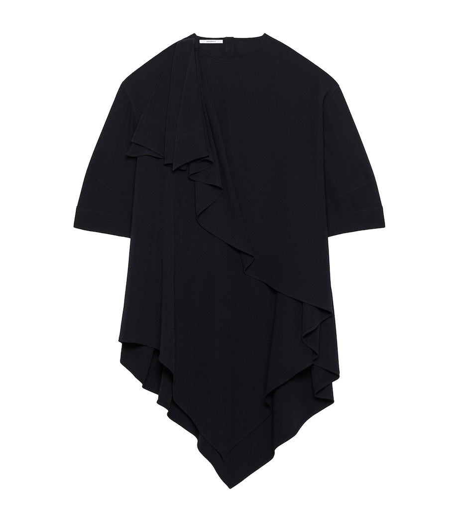 Givenchy Black Crepe Draped Mini Dress