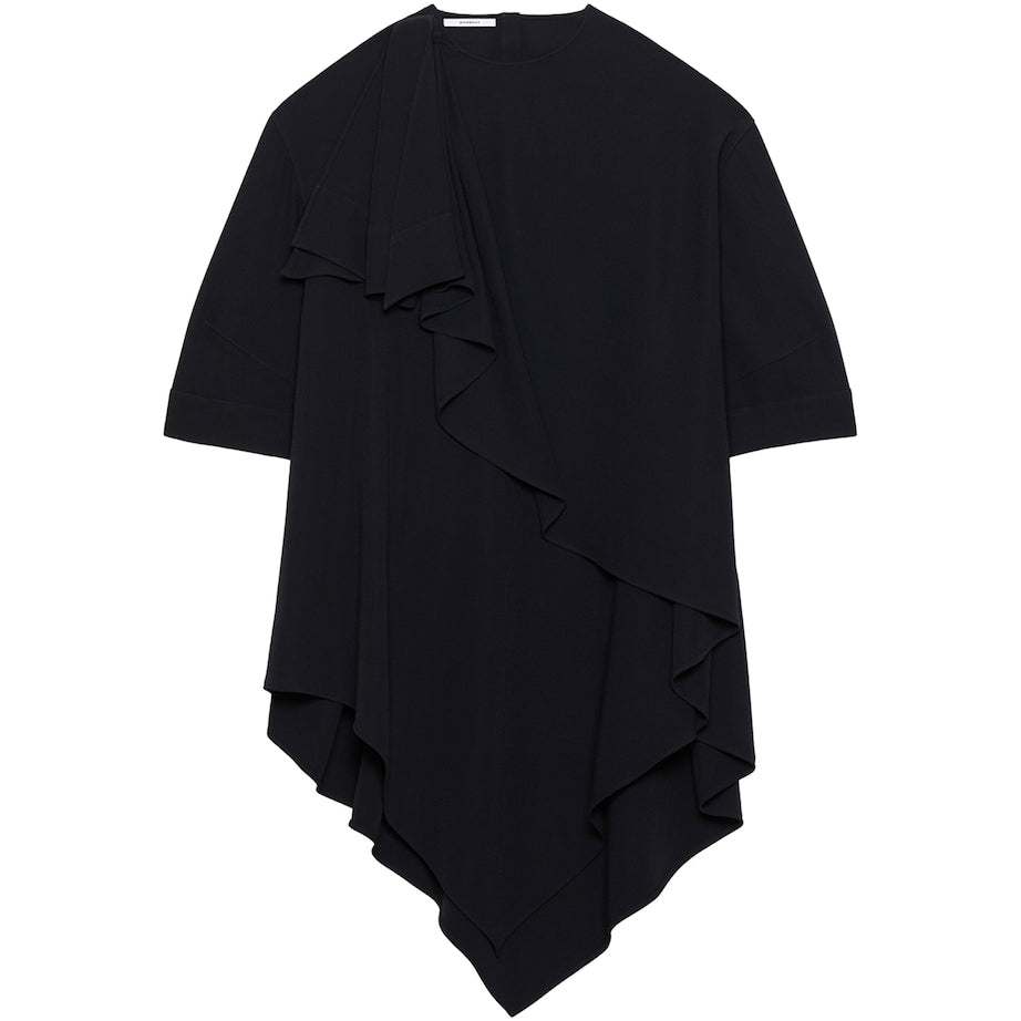 Givenchy Black Crepe Draped Mini Dress
