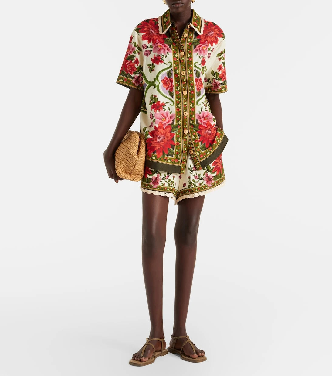 Farm Rio - Wonder Rio oversized linen-blend shirt
