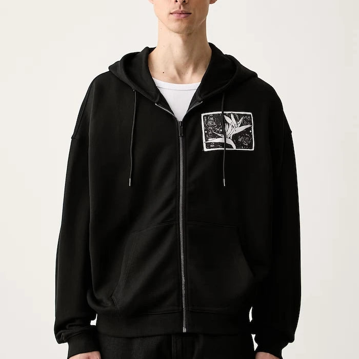 HUGO fermuarlı kapüşonlu erkek pamuklu sweatshirt Darisohood