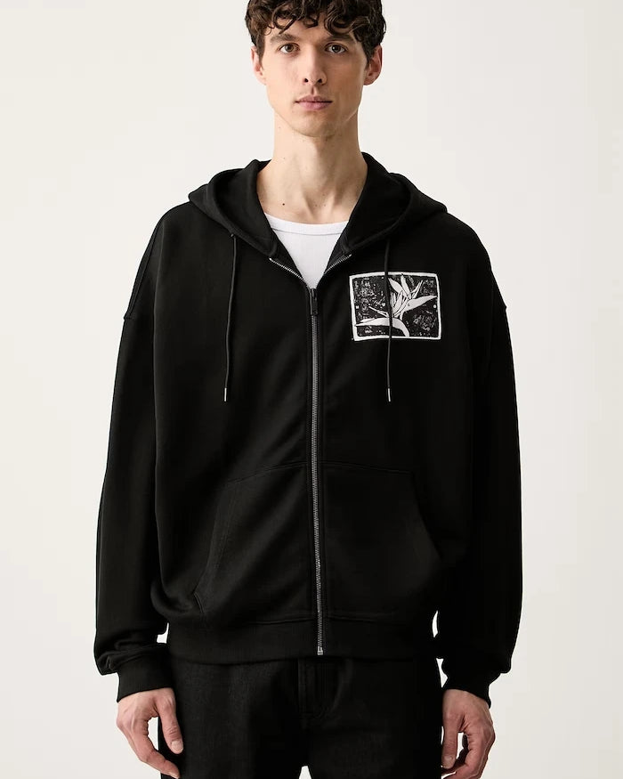 HUGO fermuarlı kapüşonlu erkek pamuklu sweatshirt Darisohood