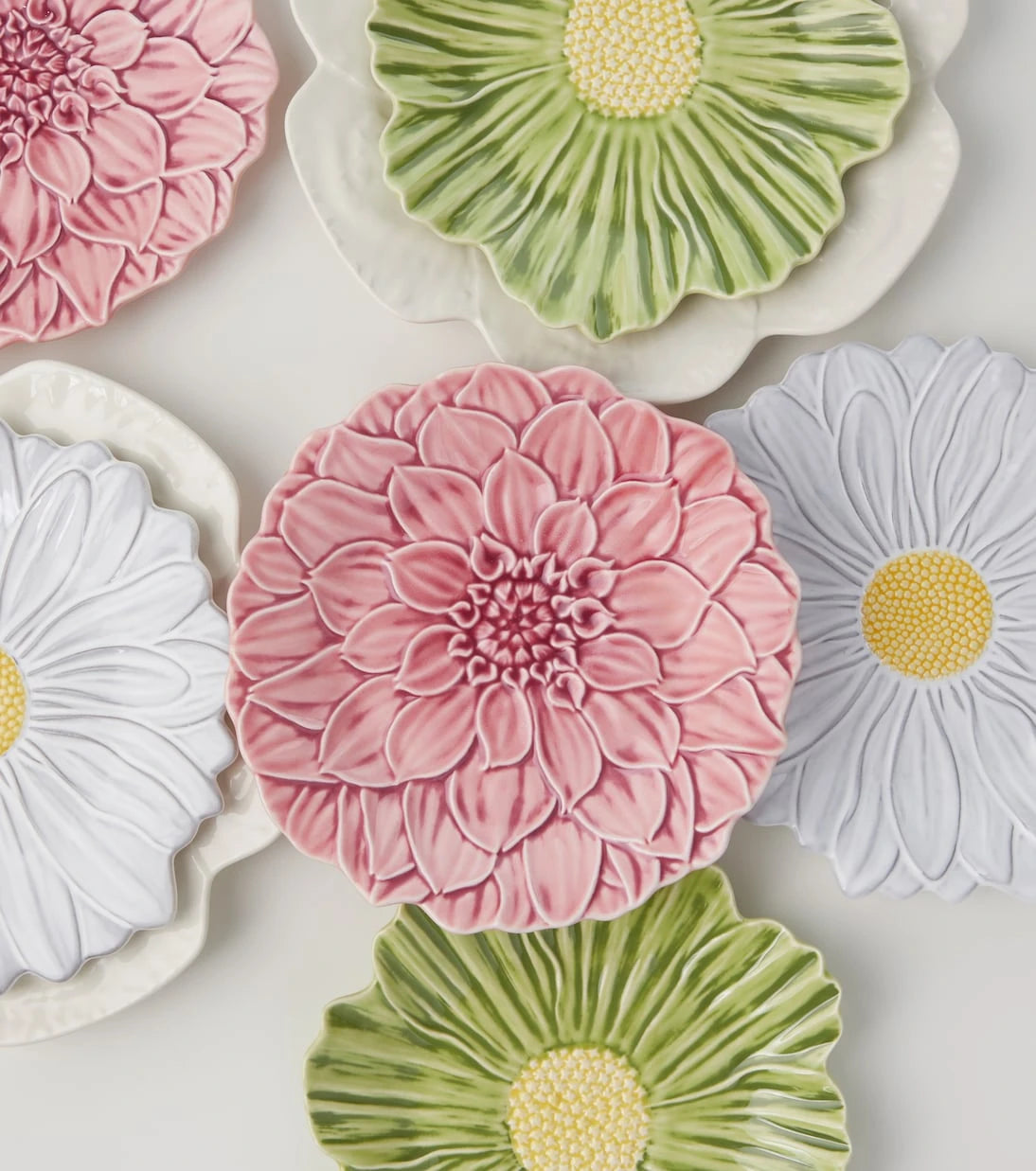 Bordallo Pinheiro - Cabbage set of 4 ceramic dinner plates